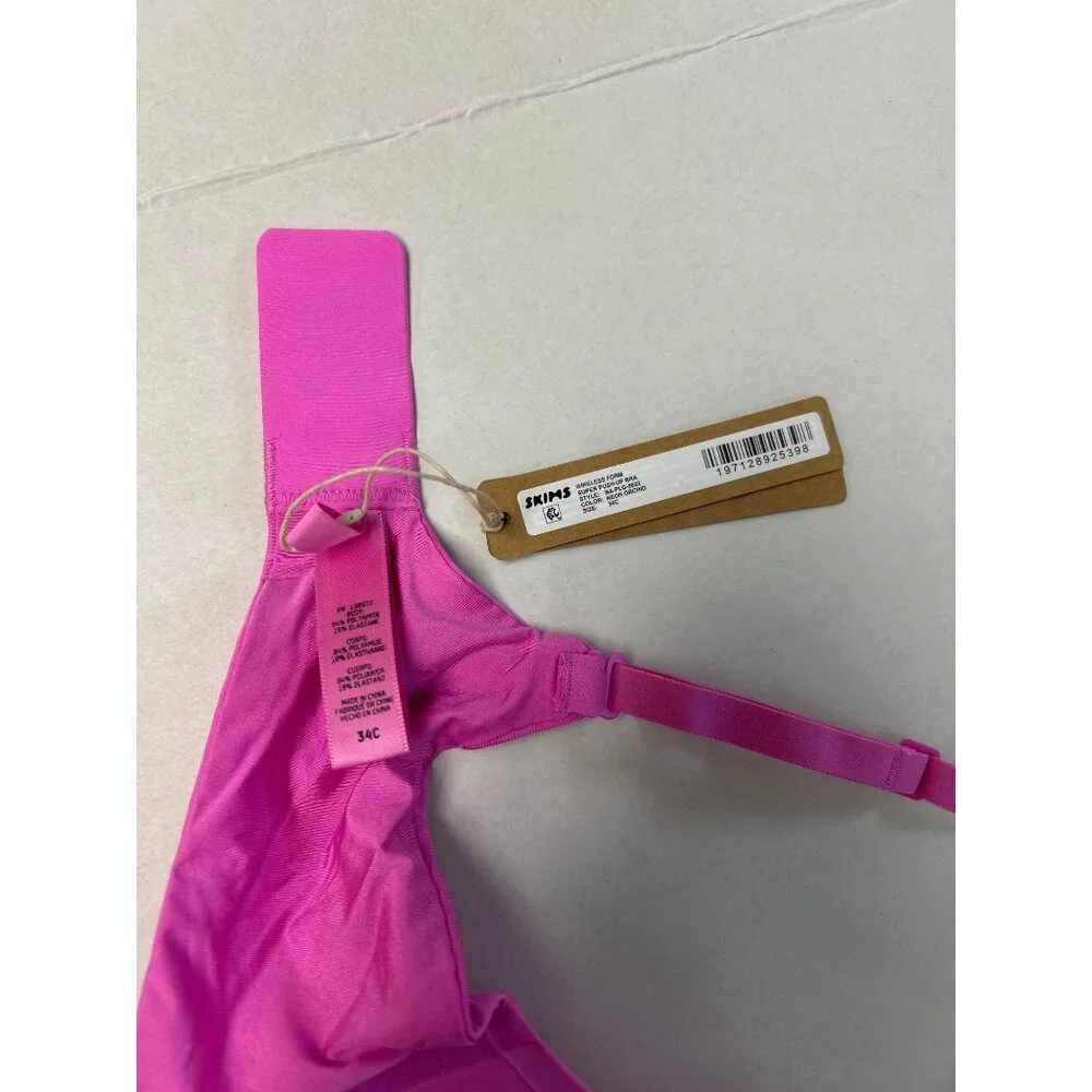 SKIMS Wireless Form Super Push-Up Bra Neon Orchid Size 34C NWT - Picture 7 of 7